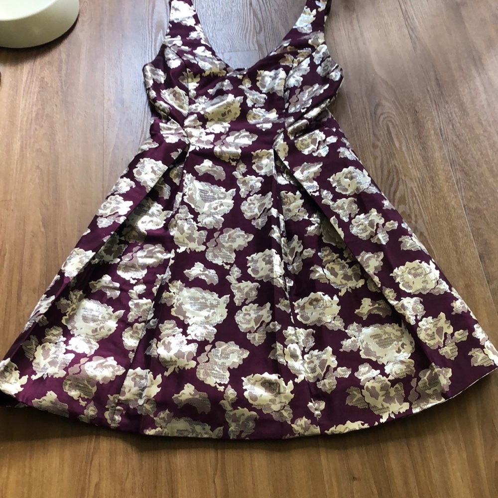 Purple and silver floral Vila cocktail dress
